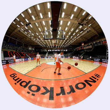 Stadium Arena före kvartsfinal ett i herrarnas SBL mellan