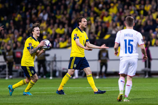 Albin Ekdal of Sweden looks dejected