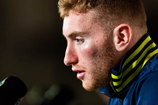 Dejan Kulusevski of Sweden at the press conference