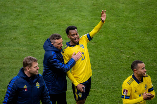 Anthony Elanga of Sweden celebrates