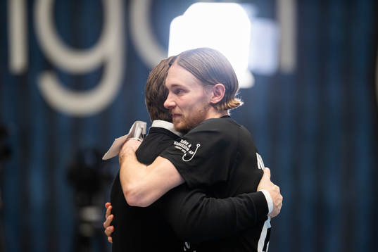 Helsingborgs tränare Niklas Pålsson och Jonathan Nilsson