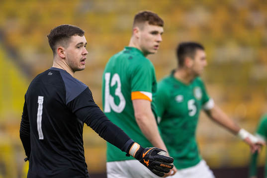 goalkeeper Brian Maher of Ireland