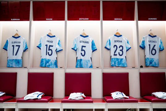 The kits of Fredrik André Bjørkan, Jens Petter Hauge, Leo