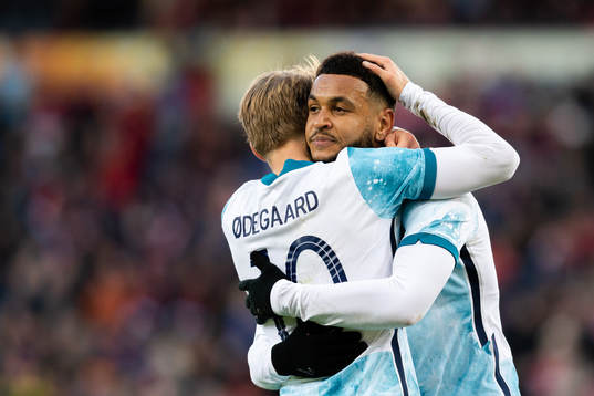 Joshua King of Norway celebrates the 4-0 goal