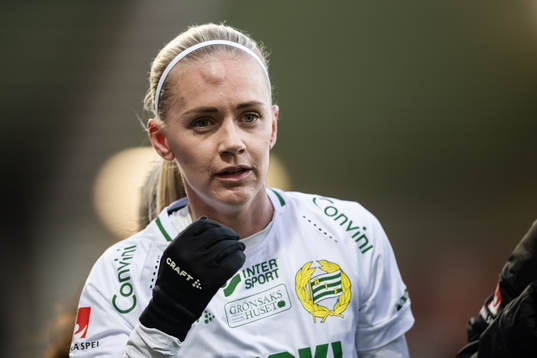 Hammarbys Sara Eriksson med en bula i pannan