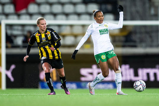Häckens Josefine Rybrink och Hammarbys Madelen Janogy