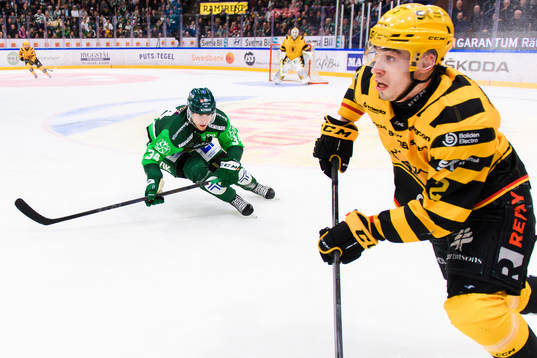 Färjestads Michael Lindqvist och Skellefteås Adam Wilsby