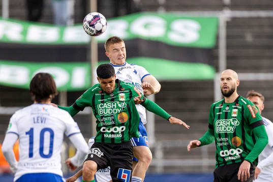 Varbergs Luke Le Roux och IFK Norrköpings Jacob Ortmark