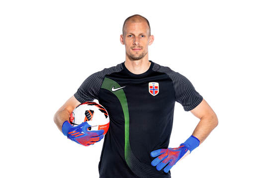 Goalkeeper André Hansen of the Norwegian national football