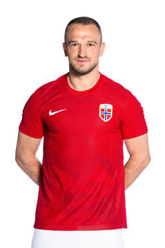 Veton Berisha of the Norwegian national football team poses
