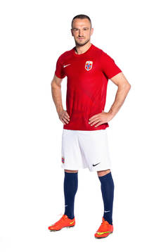 Veton Berisha of the Norwegian national football team poses