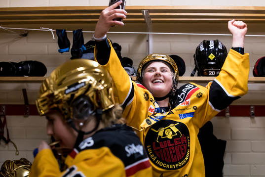 Luleå spelarna jublar