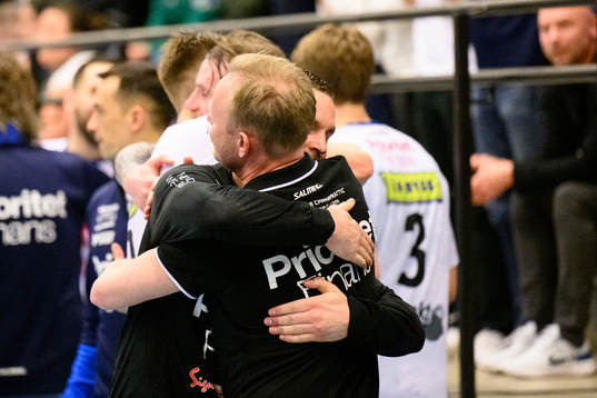 Redbergslids målvakt  Andreas Palicka och tränare Magnus