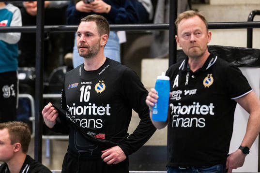 Redbergslids målvakt  Andreas Palicka och tränare Magnus