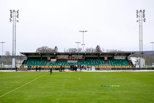 Södermalms Idrottsplats innan fotbollsmatchen i Superettan