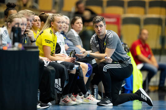 Sävehofs Frida Rosell och tränare Rasmus Overby
