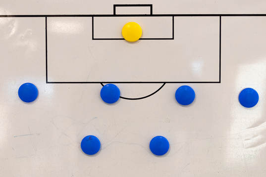 Taktiktavla före fotbollsmatchen i Superettan mellan