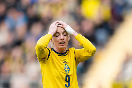 Kosovare Asllani of Sweden looks dejected