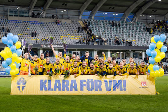 Players of Sweden celebrate