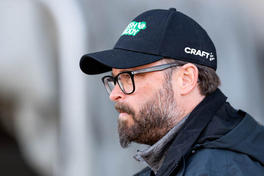 Varbergs tränare Joakim Persson före fotbollsmatchen i