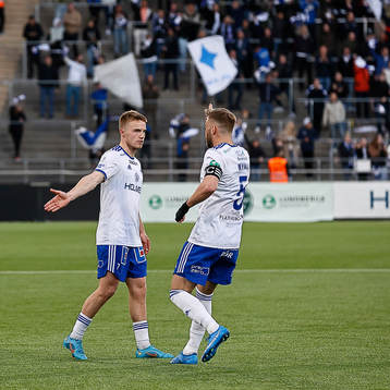IFK Norrköpings Jacob Ortmark och Christoffer Nyman jublar