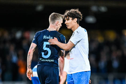 Malmö FFs Sören Rieks och Värnamos Robin Tihi
