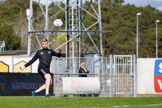 Falkenbergs målvakt Tim Erlandsson före fotbollsmatchen i
