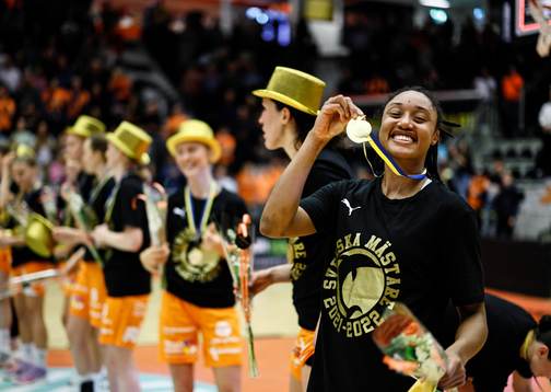 Norrköpings Jaelyn Brown jublar