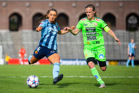 Djurgårdens Tilde Lindwall och Kristianstads Michaela