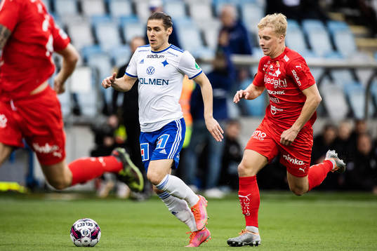 IFK Göteborgs Marcus Berg och Värnamos Victor Larsson