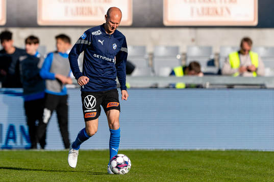 Halmstads Andreas Johansson före fotbollsmatchen i