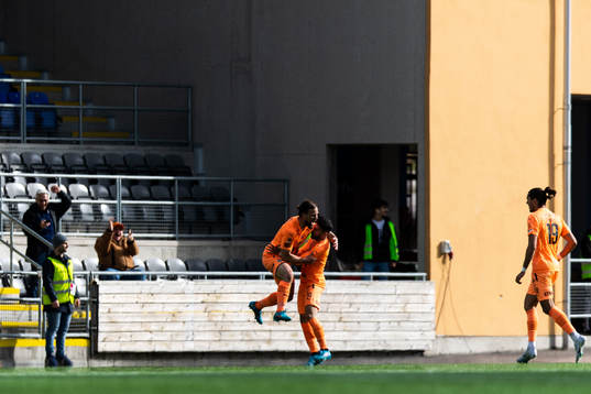 AFC Eskilstunas André Alsanati jublar