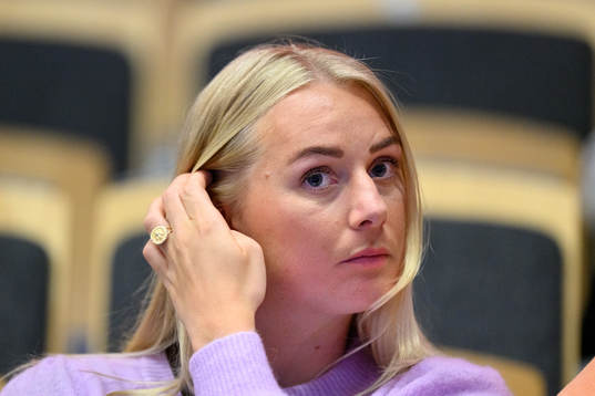 Stina Blackstenius på läktaren