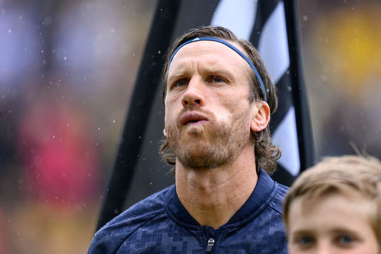 IFK Göteborgs Gustav Svensson vid lineup innan