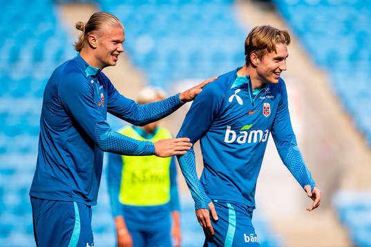 Erling Braut Haaland and Kristian Thorstvedt of the