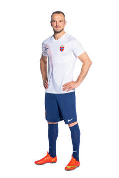 Veton Berisha of the Norwegian national football team poses