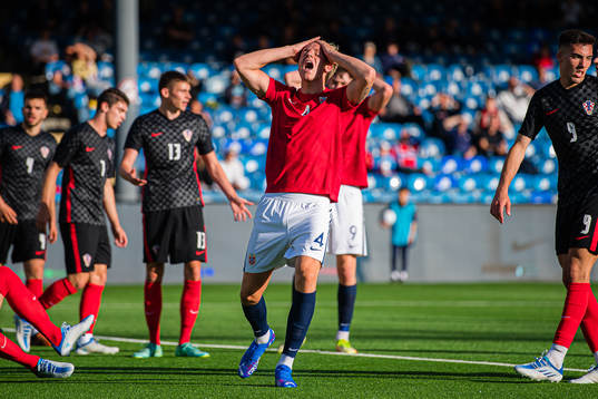 Jesper Norman Daland of Norway reacts