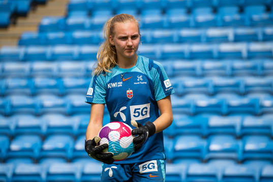 Goalkeeper Sunniva Skoglund of the Norwegian women's
