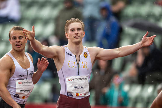 Jacob Vaula of Norway celebrates