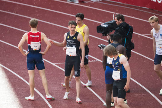Jørgen Evensen Lund of Norway celebrates