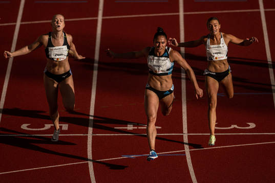 Christine Bjelland Jensen of Norway, Naomi Sedney of the