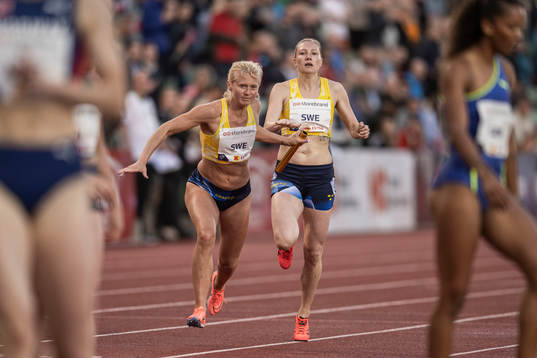 Moa Hjelmer and Matilda Hellquist of Sweden compete in