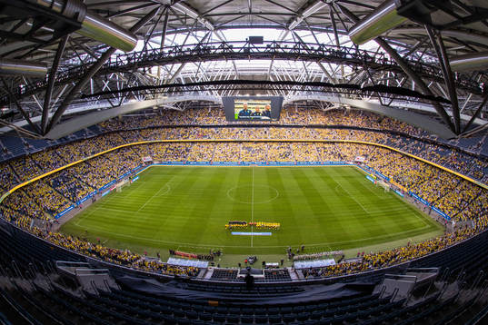 View over Friends Arena at lineup ahead
