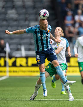 Djurgårdens Magnus Eriksson och Hammarbys Gustav Ludwigson