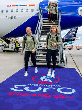 Guro Bergsvand and Ada Hegerberg of the Norwegian women’s