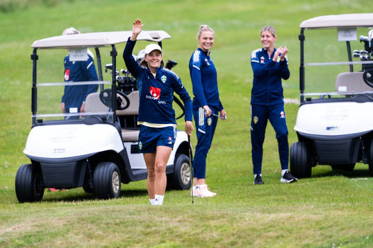 Magdalena Eriksson of Sweden tees off