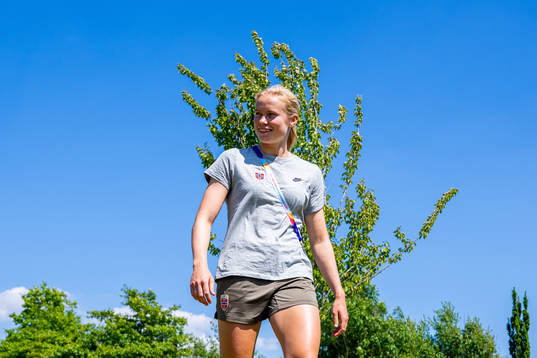 Julie Blakstad of the Norwegian national football team at a
