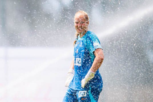 Goalkeeper Aurora Mikalsen of the Norwegian national