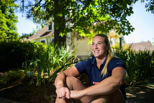 Fanny Roos of the Swedish national athletics team poses for