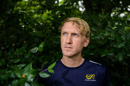 David Nilsson of the Swedish national athletics team poses